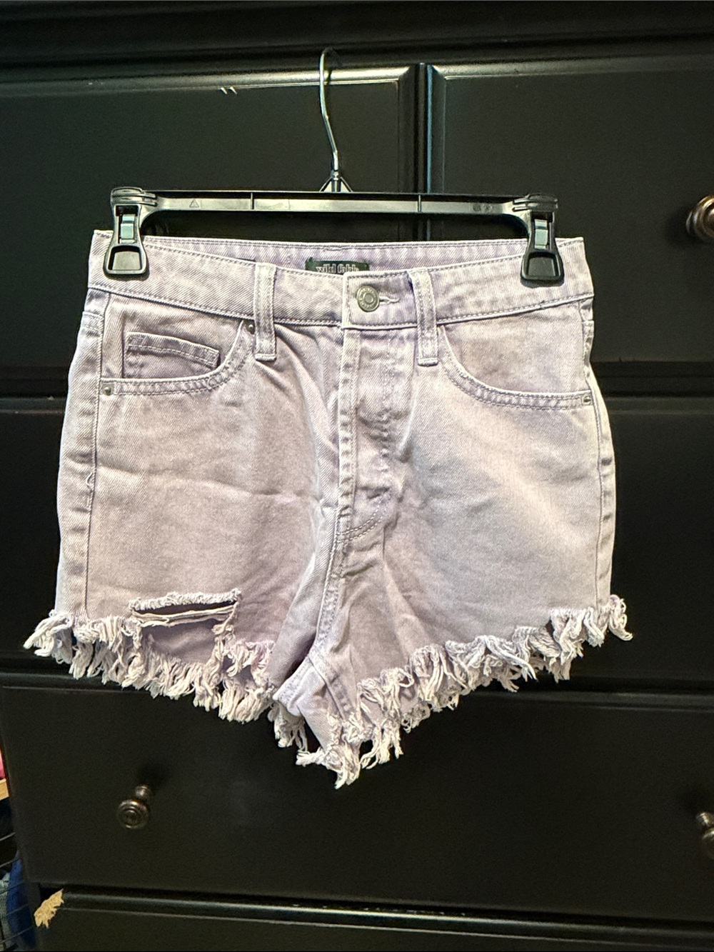 wild fable Lavender Frayed Hem Denim Shorts